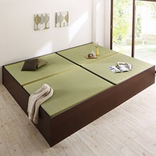 畳のくつろぎ空間 日本製・布団が収納できる大容量収納畳連結ベッド (連結タイプ)