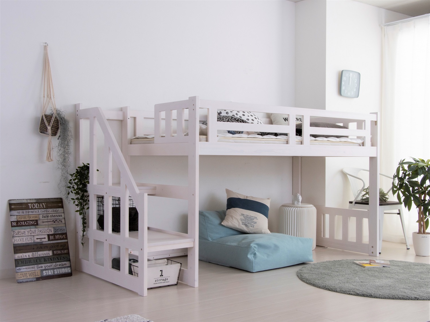 一人暮らしに使えるショート丈ロフトベッド - 大阪府の家具