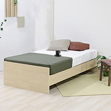 敷き布団も使える 高さが調整可能 日本製ヘッドレスパネルベッド (シングル)
