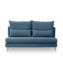 傾き加減がちょうど良い シンプルデザインソファ 3人掛け ブルー